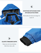 Boy'S Snowboarding Jacket Windproof Waterproof Thicken Fleece Hooded Warm Winter Snow Ski Coat for Kids (6-16 Years)