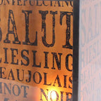 10.25 x 10.25 x 18 BrownVintage Letter Pattern - Candle Holder