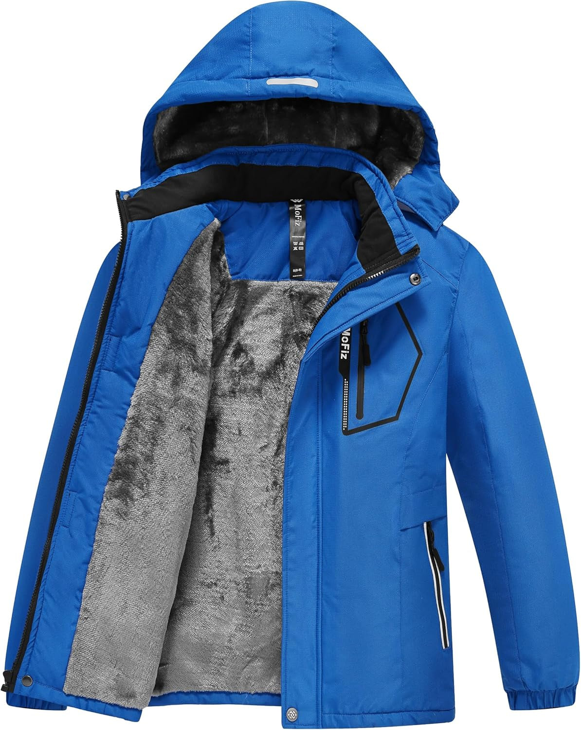 Boy'S Snowboarding Jacket Windproof Waterproof Thicken Fleece Hooded Warm Winter Snow Ski Coat for Kids (6-16 Years)