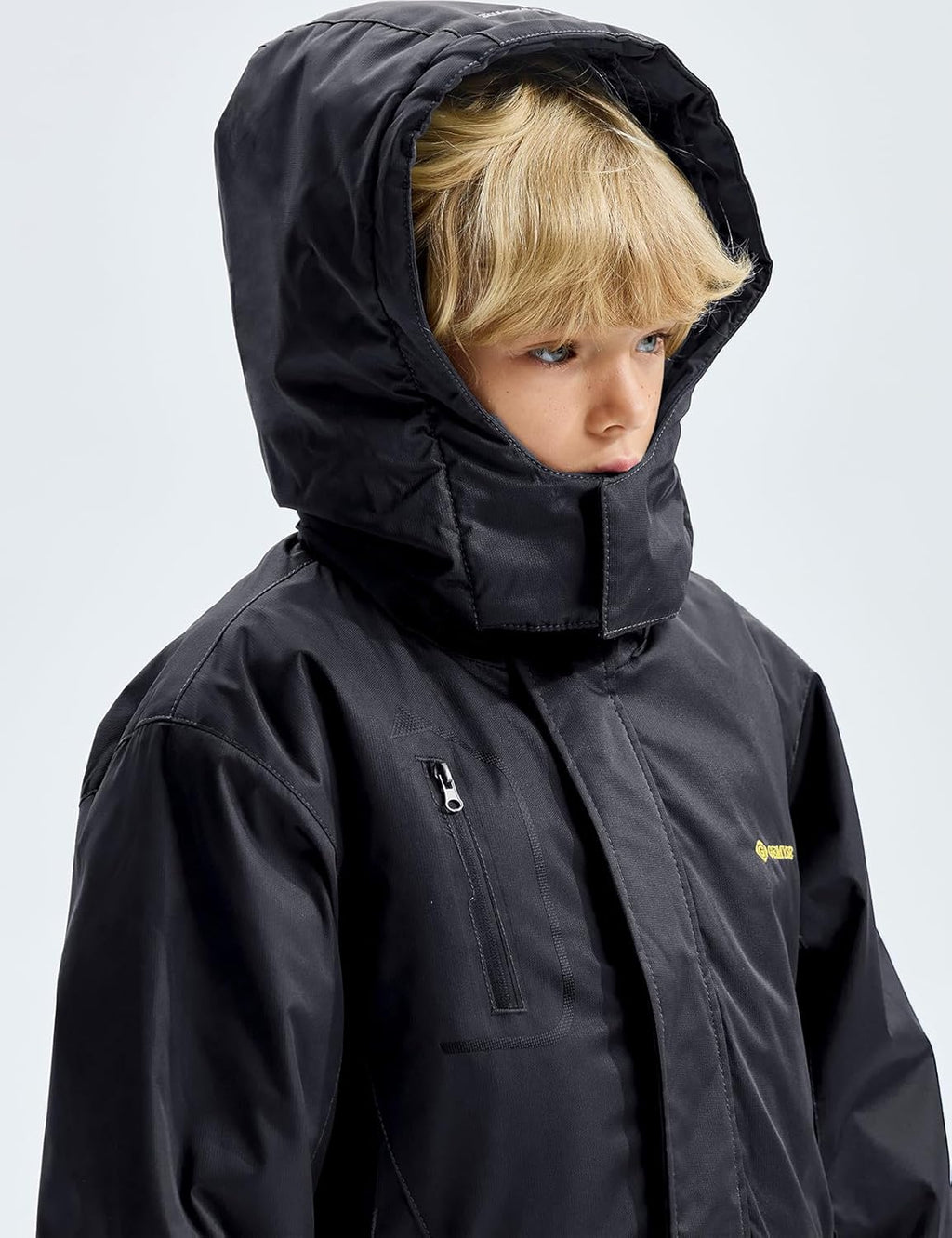 Boy'S Waterproof Ski Snow Jacket Fleece Windproof Winter Jacket with Hood