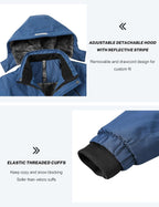 Boy'S Snowboarding Jacket Windproof Waterproof Thicken Fleece Hooded Warm Winter Snow Ski Coat for Kids (6-16 Years)