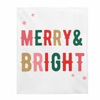 Christmas Holiday Merry & Bright Plush Blanket Throw