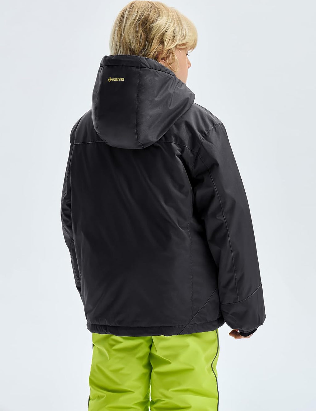Boy'S Waterproof Ski Snow Jacket Fleece Windproof Winter Jacket with Hood