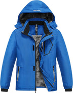 Boy'S Snowboarding Jacket Windproof Waterproof Thicken Fleece Hooded Warm Winter Snow Ski Coat for Kids (6-16 Years)